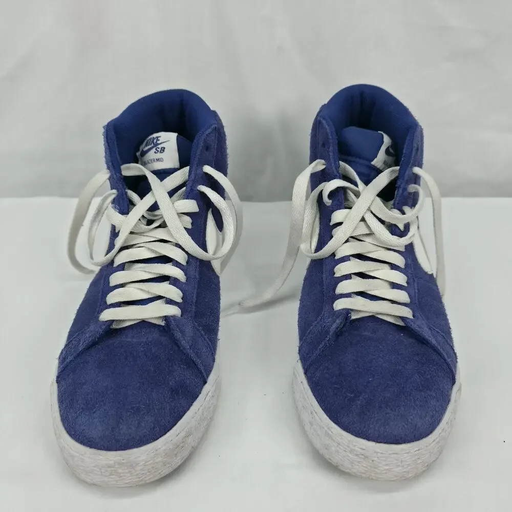 Nike SB Blazer Mid Mens US 8 Game Royal White Suede Skate Shoes Streetwear